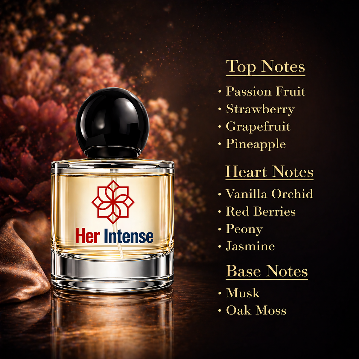 ENROSE Her Intense Eau de Parfum for Women, Long Lasting Luxury Fragrance with Jasmine Musk Strawberry, 30ml
