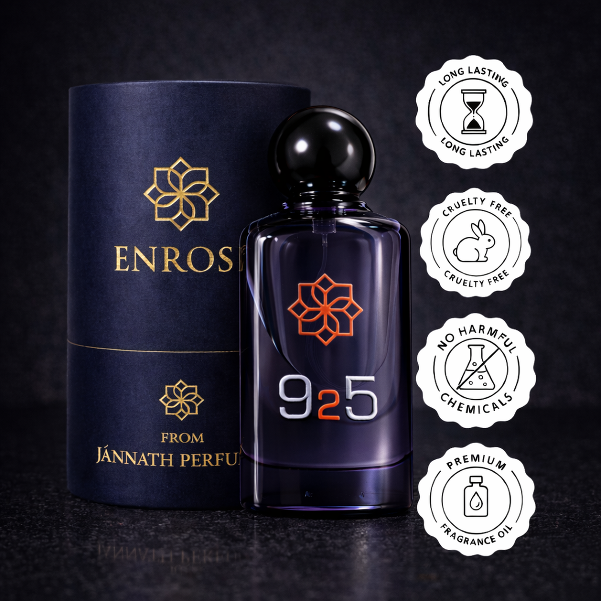 ENROSE 925 Luxury Long Lasting Fragrance for MEN | all occasions | all weather | high projection | high longevity | EDP 50 ml | gifting option | Fresh bergamot | Neroli | Lavender | Oud | citrus | woody premium smelling