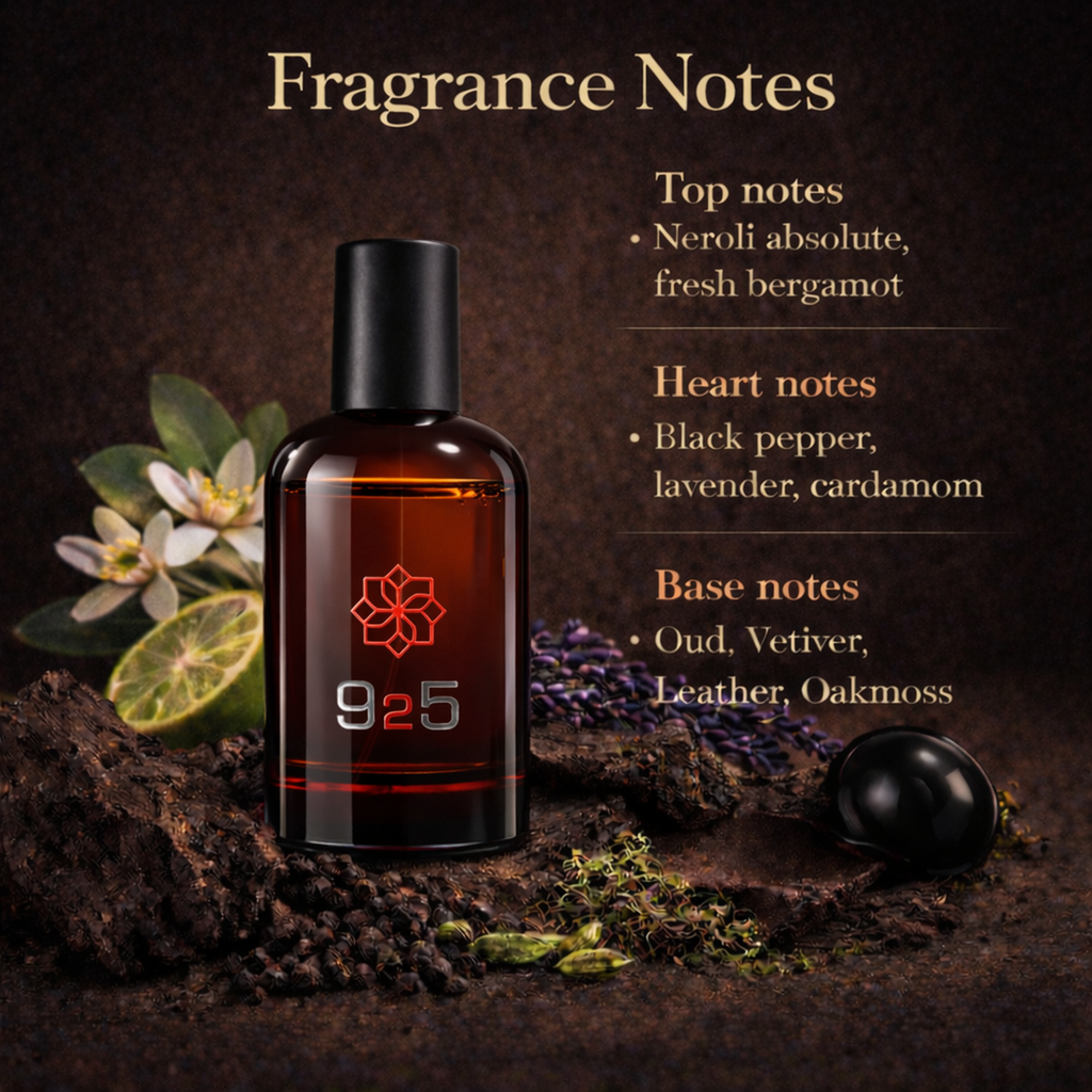 ENROSE 925 Luxury Eau de Parfum for Men, Long Lasting Fragrance, Bergamot Neroli Lavender Oud Citrus Woody, 100 ml