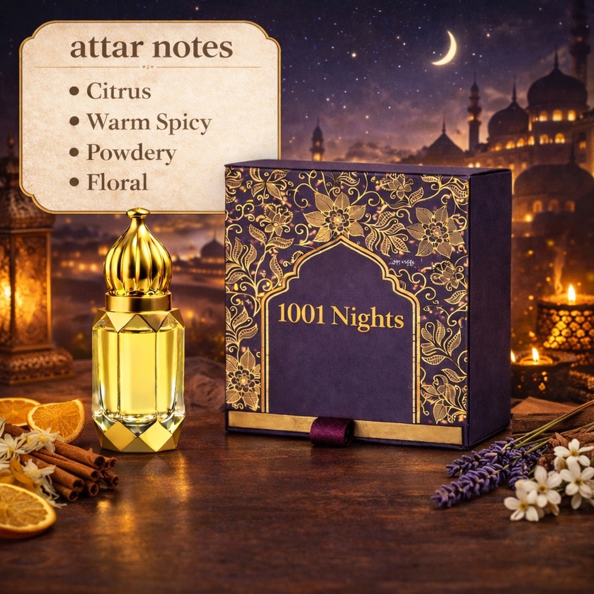 ENROSE 1001 Nights Eau De Parfum, Long Lasting Arabic Fragrance Oil, Unisex, Alcohol Free, 6ml