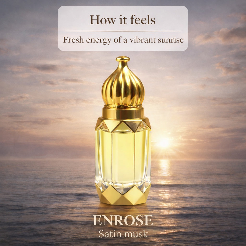 ENROSE Satin Musk Floral Fragrance Oil for women, Powdery Musky Rose Sweet Floral Scent, Long Lasting, 6ml